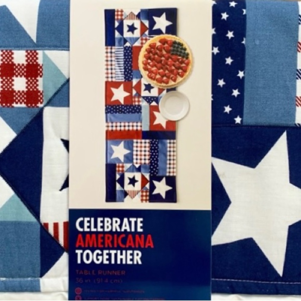 Table Runner Americana Folk Patchwork 36"